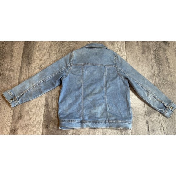 Disney Denim Jacket Youth Girls 10 Blue Distressed Stretch Applique Minnie - Picture 2 of 10